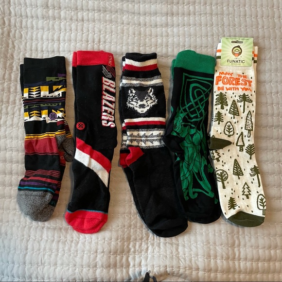 Mens novelty Crew Socks Bundle (5-Pairs)
